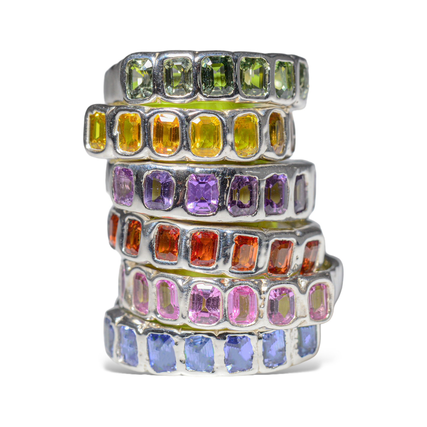 Green Sapphire Stacker Band
