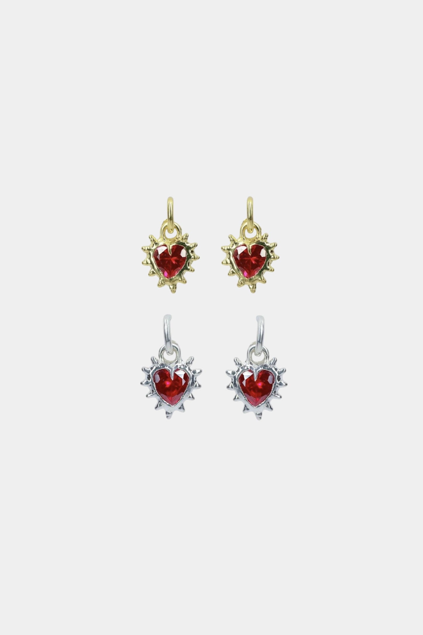 Ruby Heart Hoops
