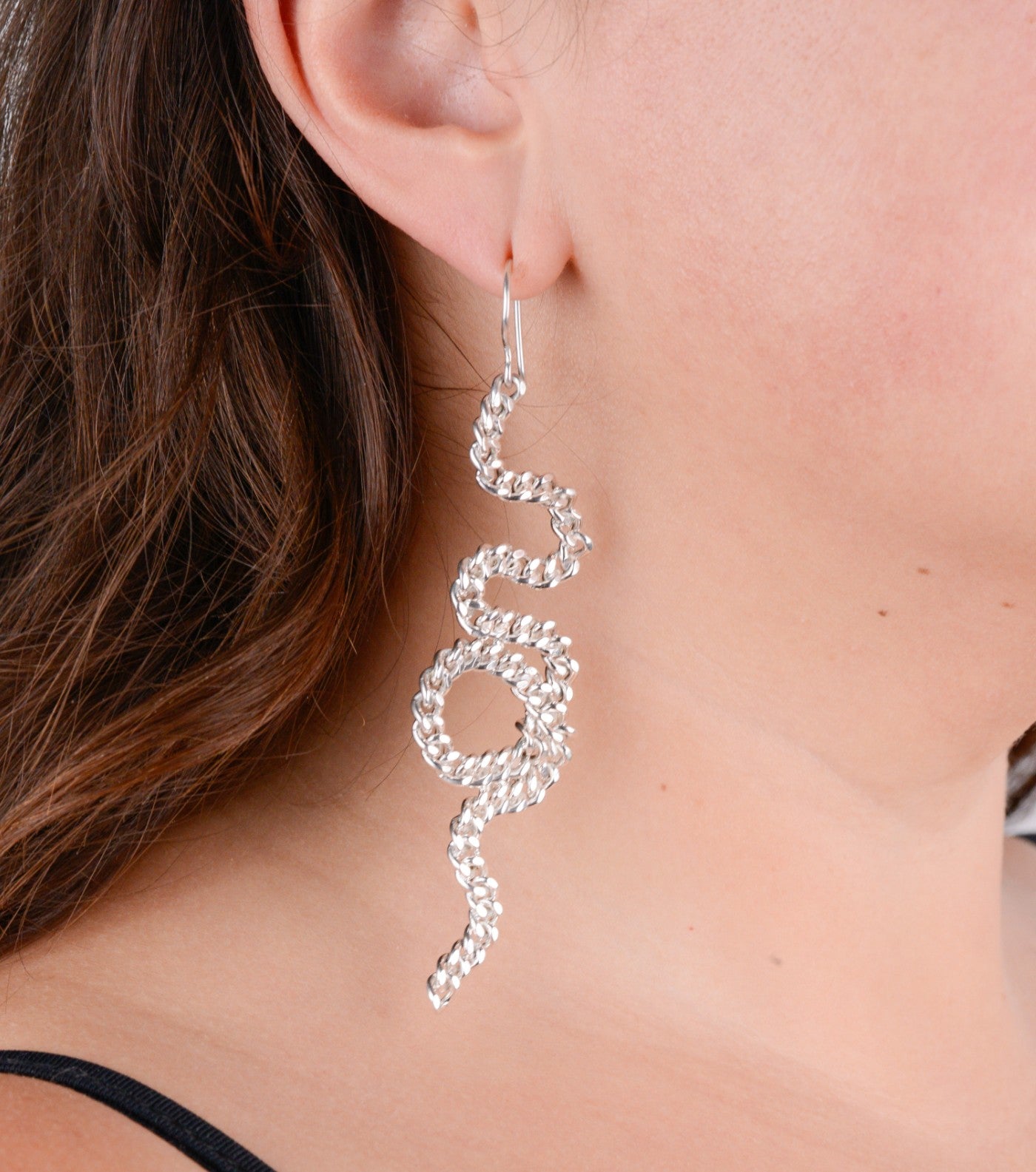 Silver Snake Earrings