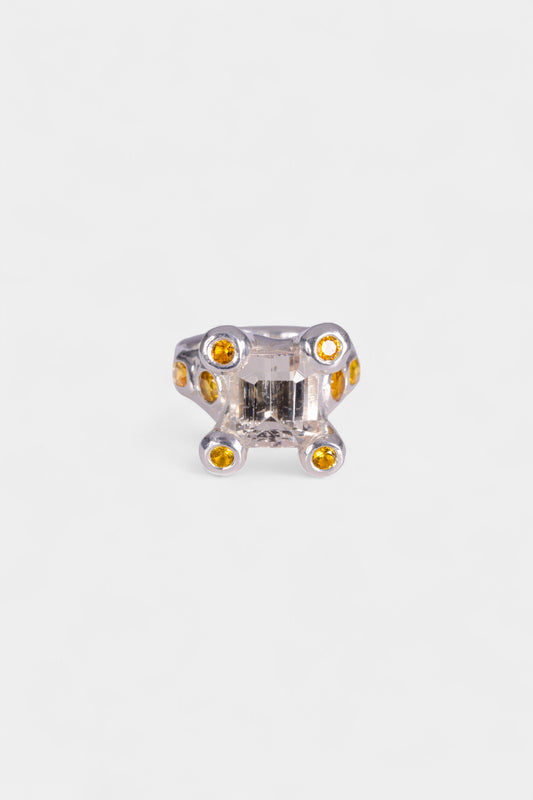 Sayonara Ring - yellow sapphires, pale yellow zircon