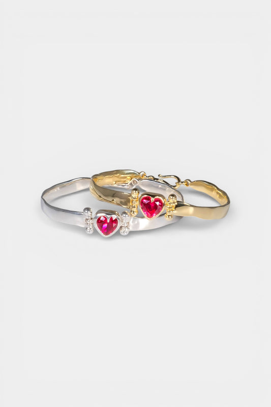 Ruby Heart Bangle