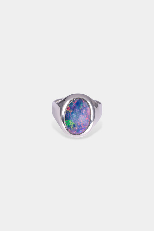 Arrivederci oval cut Aussie opal doublet