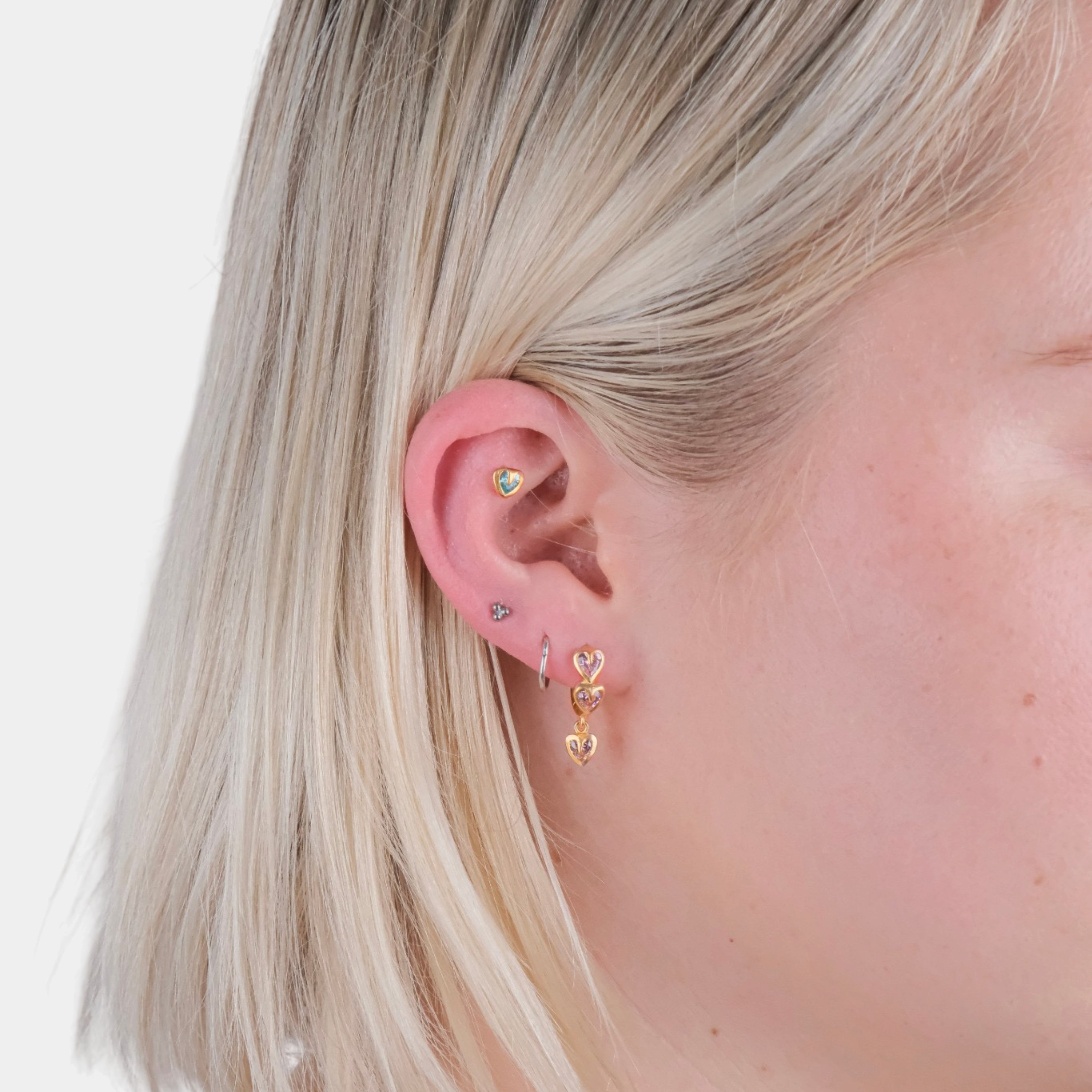 Tiny Heart Flatback Stud