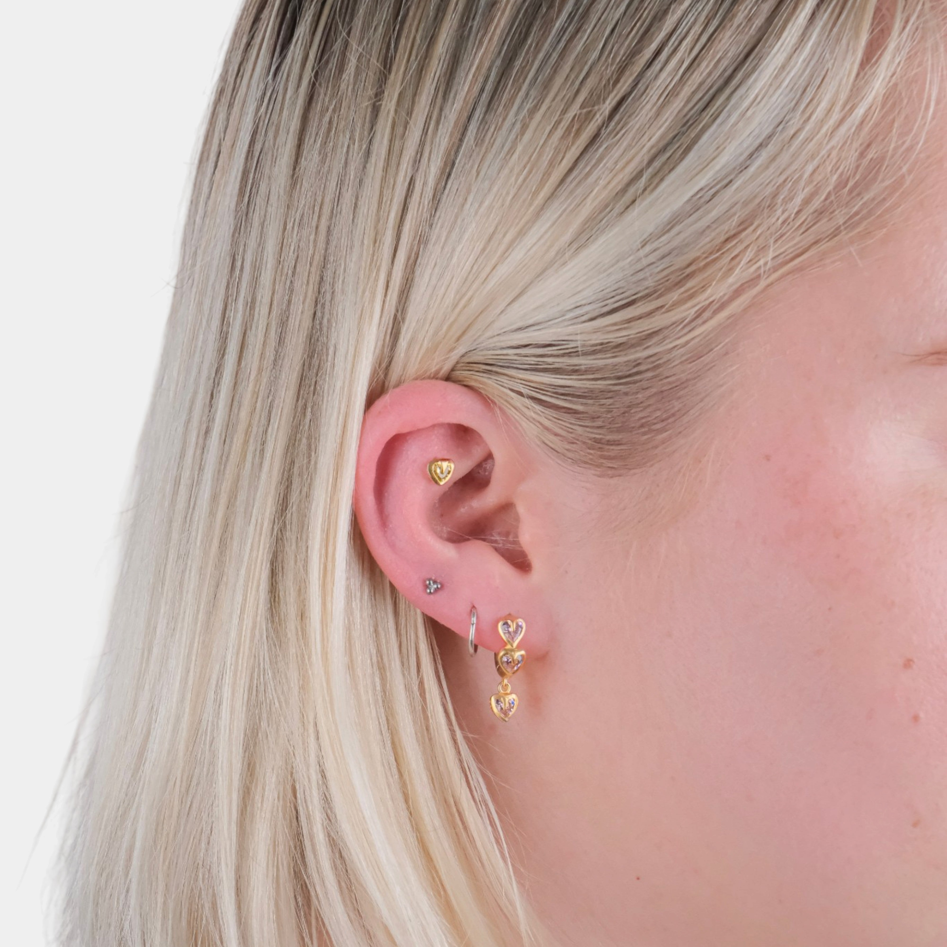 Tiny Heart Flatback Stud