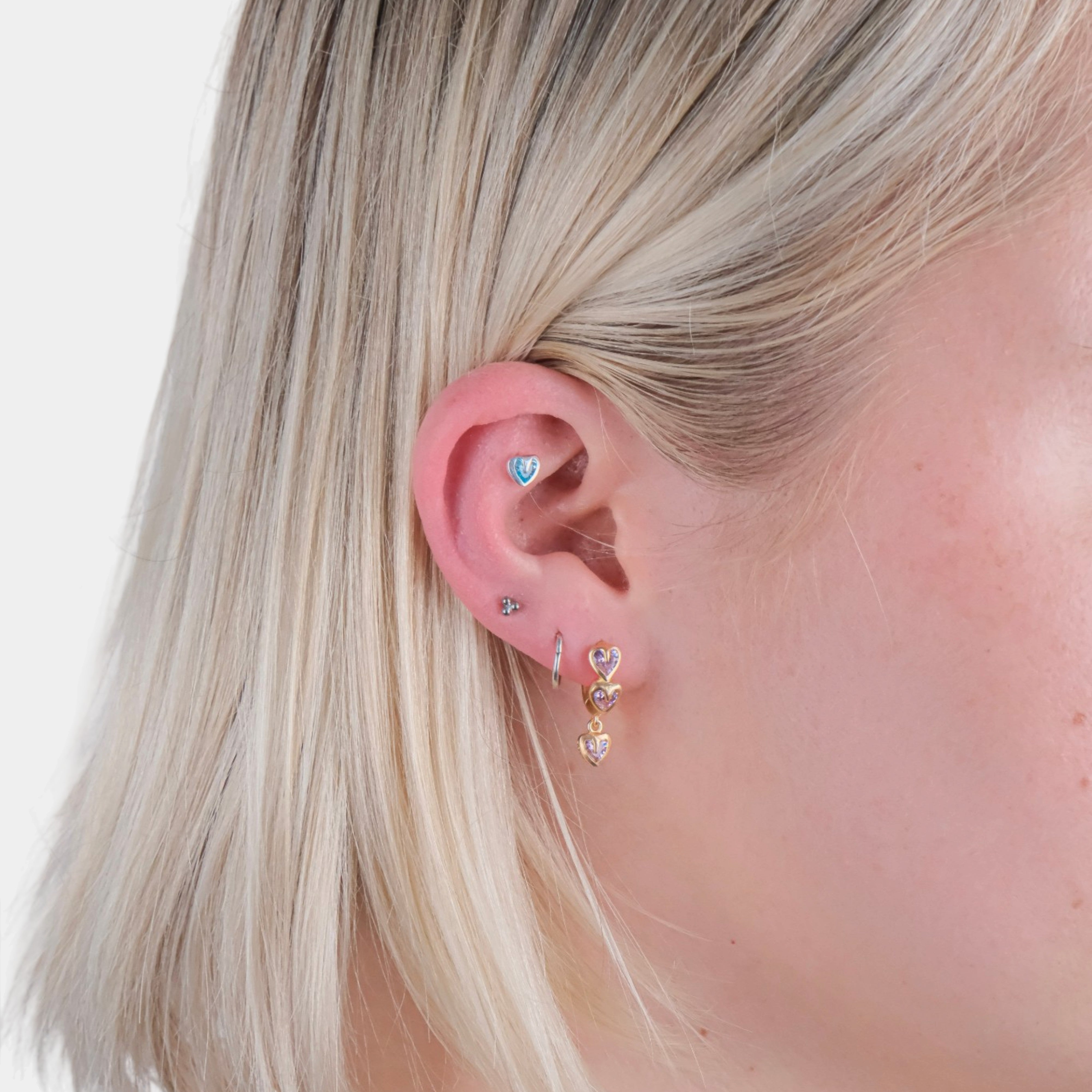 Tiny Heart Flatback Stud