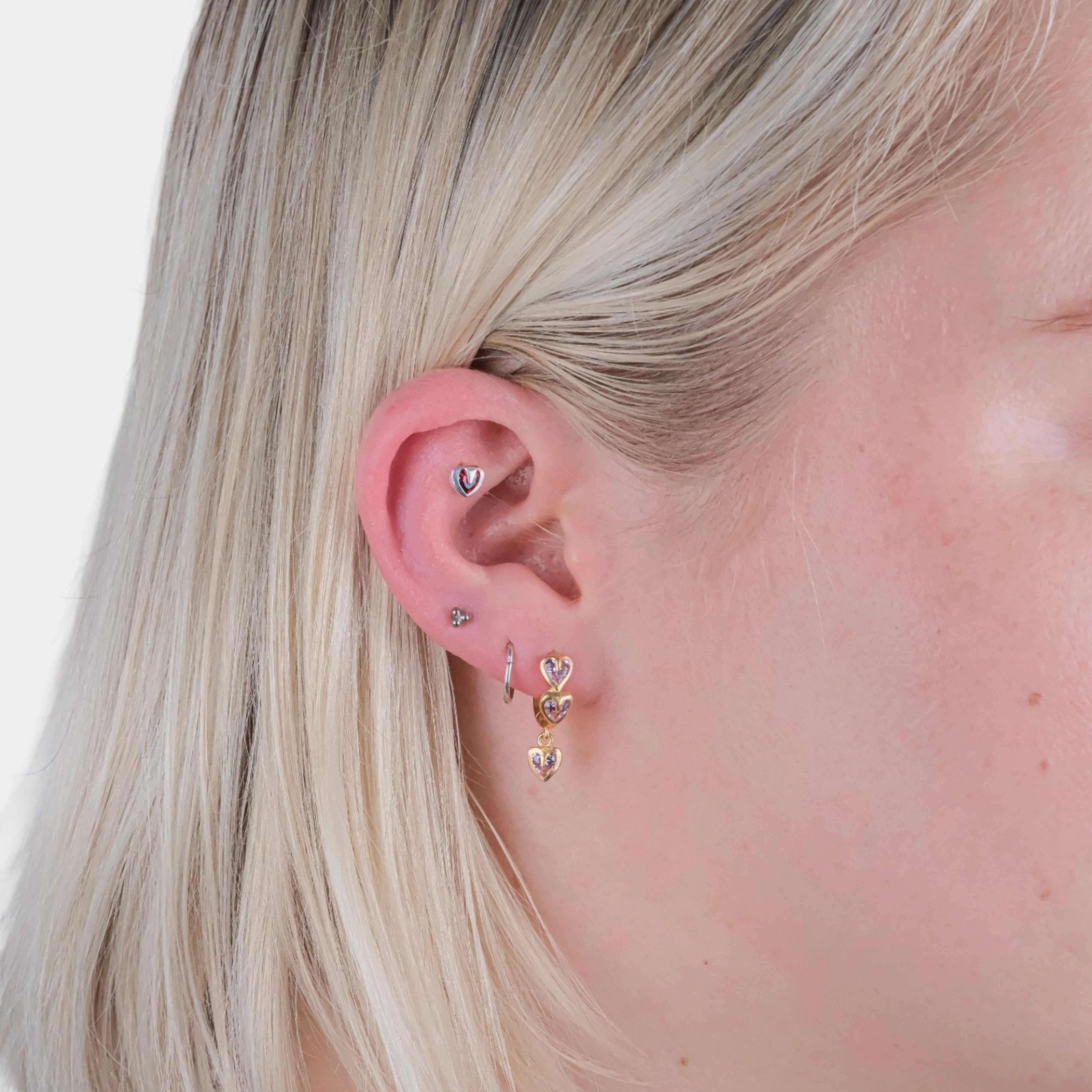 Tiny Heart Flatback Stud