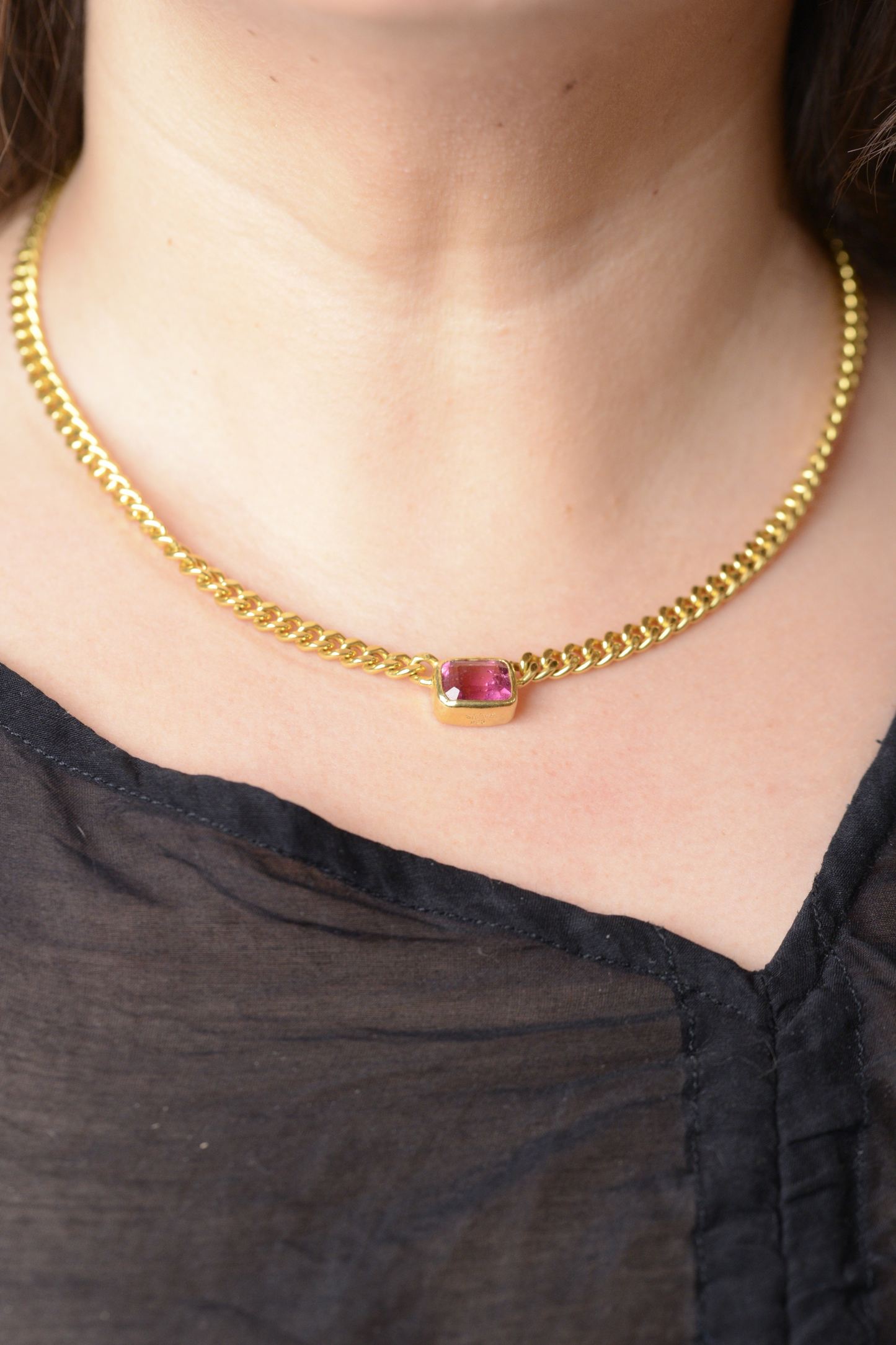 Hot Pink Tourmaline Choker