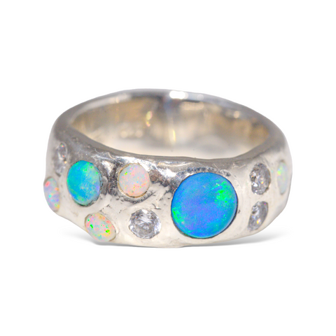 Cool Opal Scatter Ring