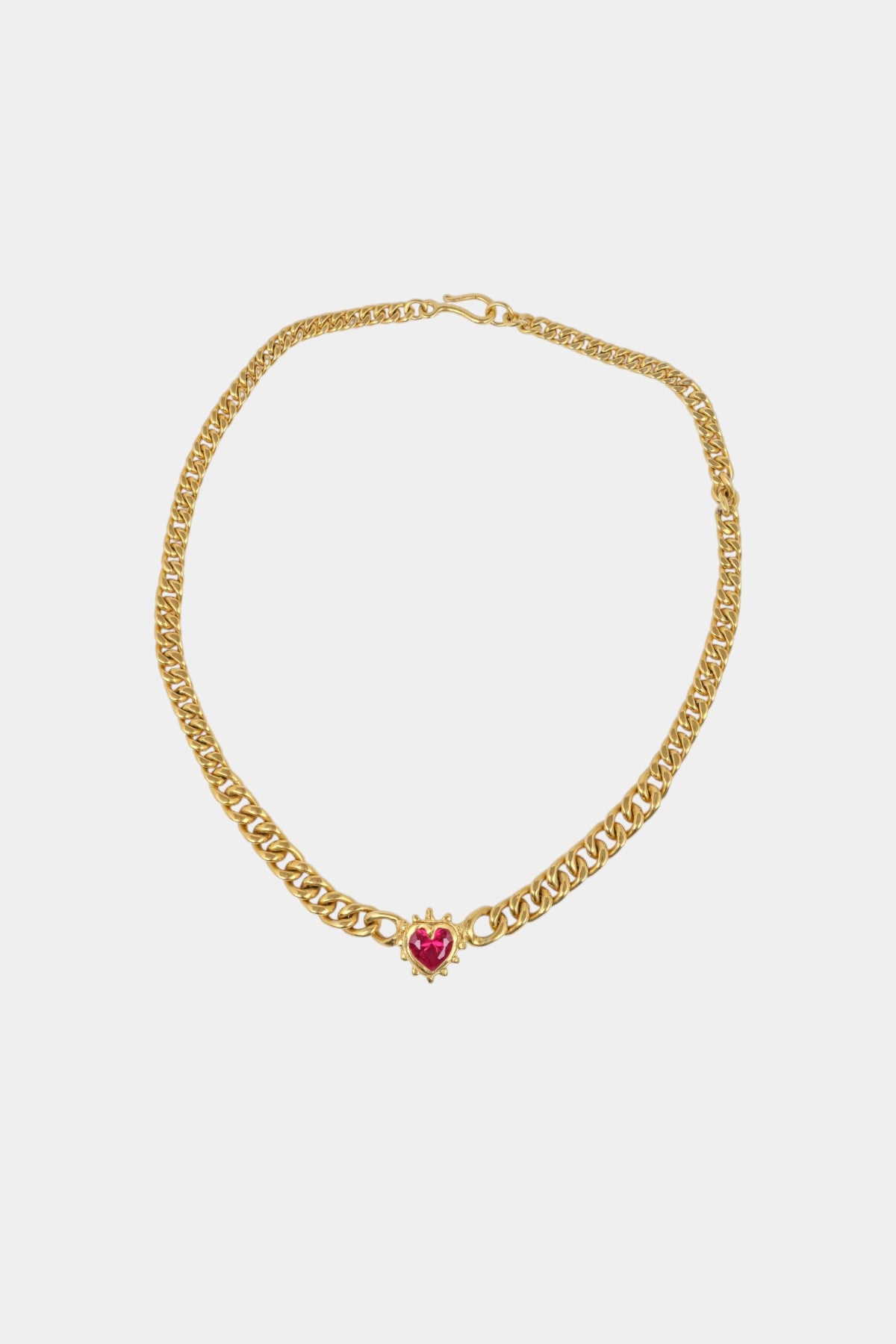 SAMPLE - Chained Ruby Heart Necklace