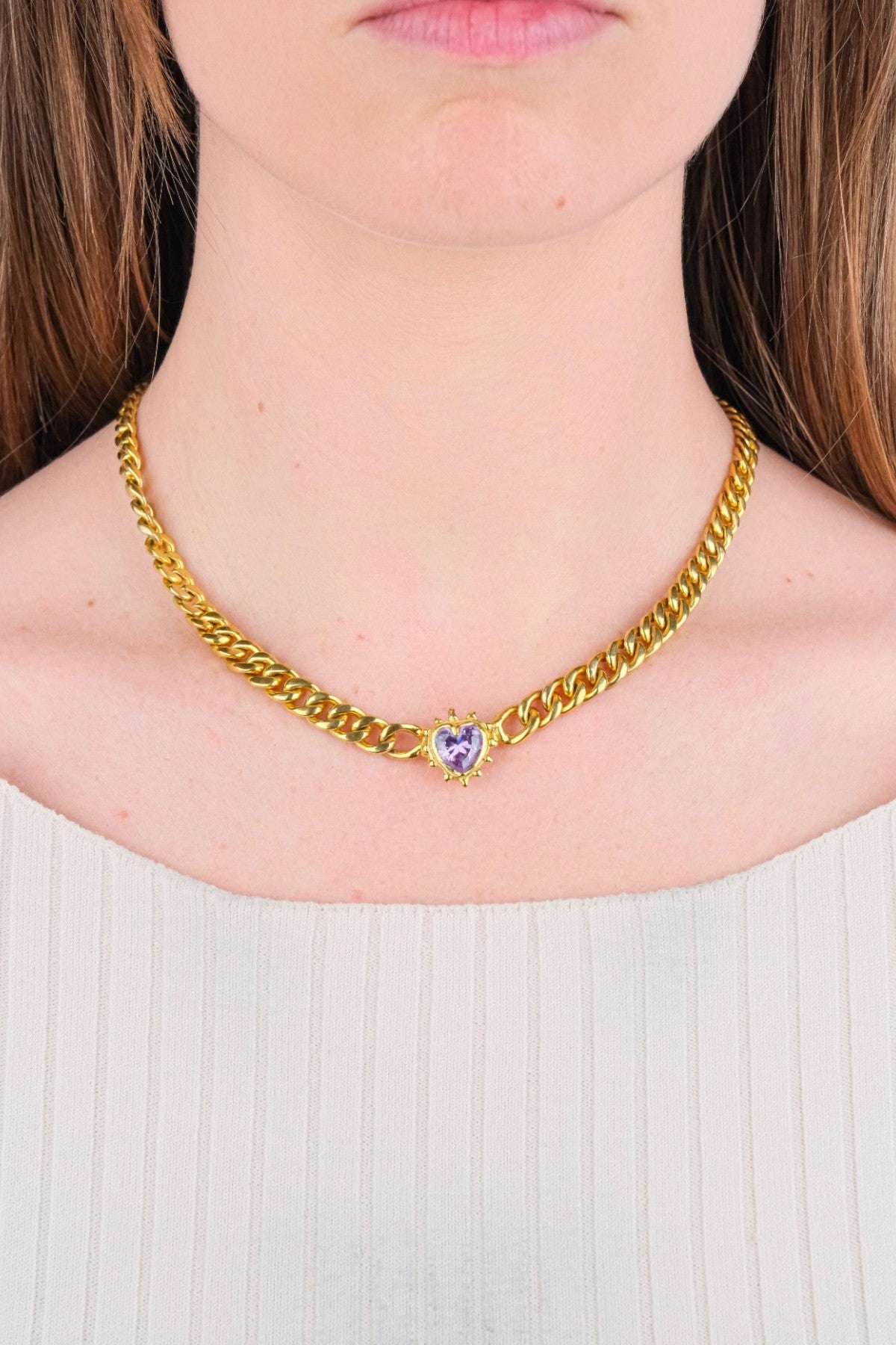 SAMPLE - Chained Purple Heart Necklace