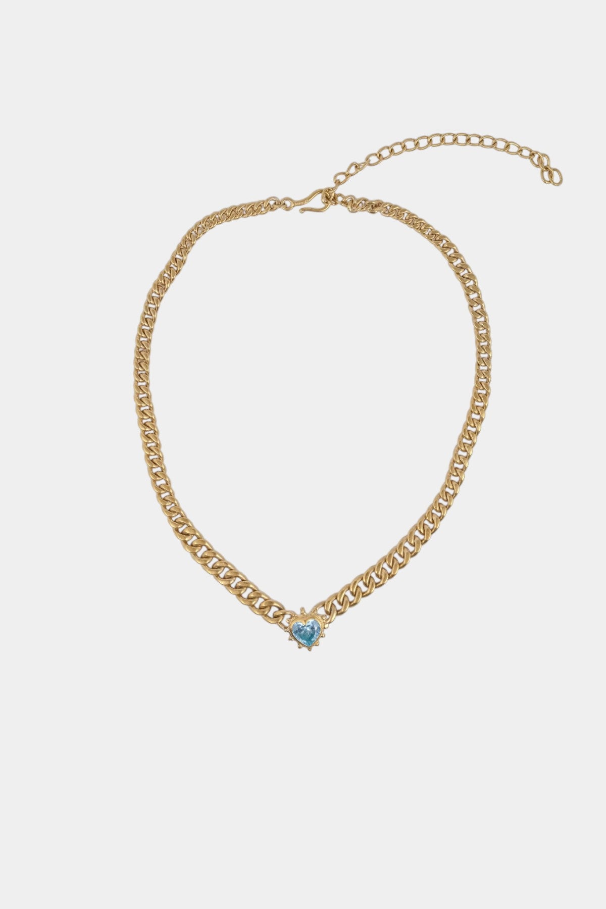 NQR - Chained Aqua Heart Necklace