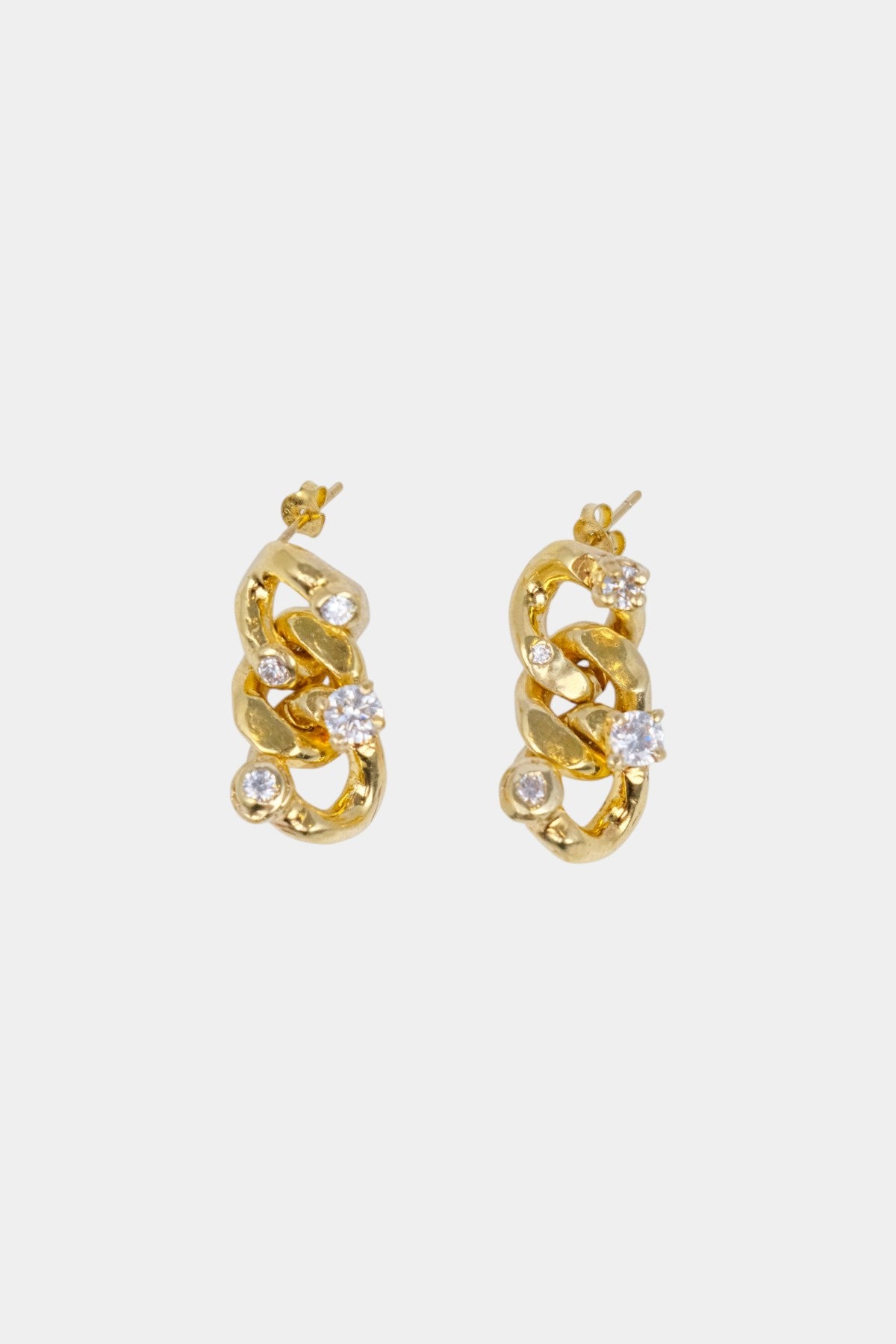 SAMPLE - Chunky Chain Diamond Earrings