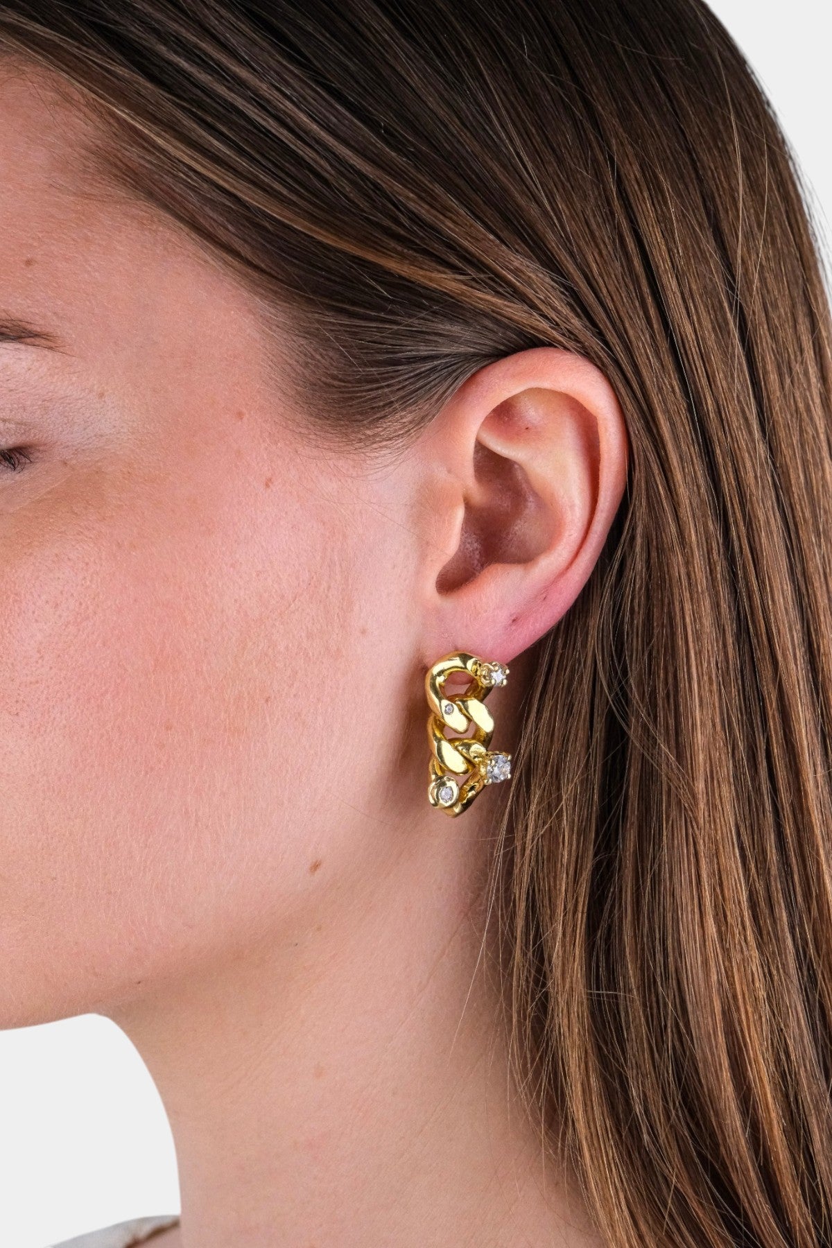 SAMPLE - Chunky Chain Diamond Earrings