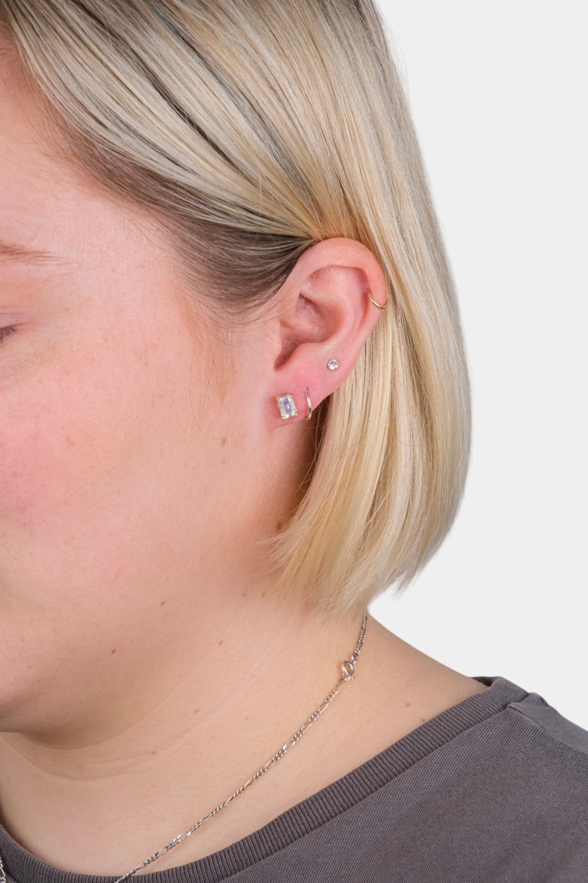 Desert Island Moonstone Stud
