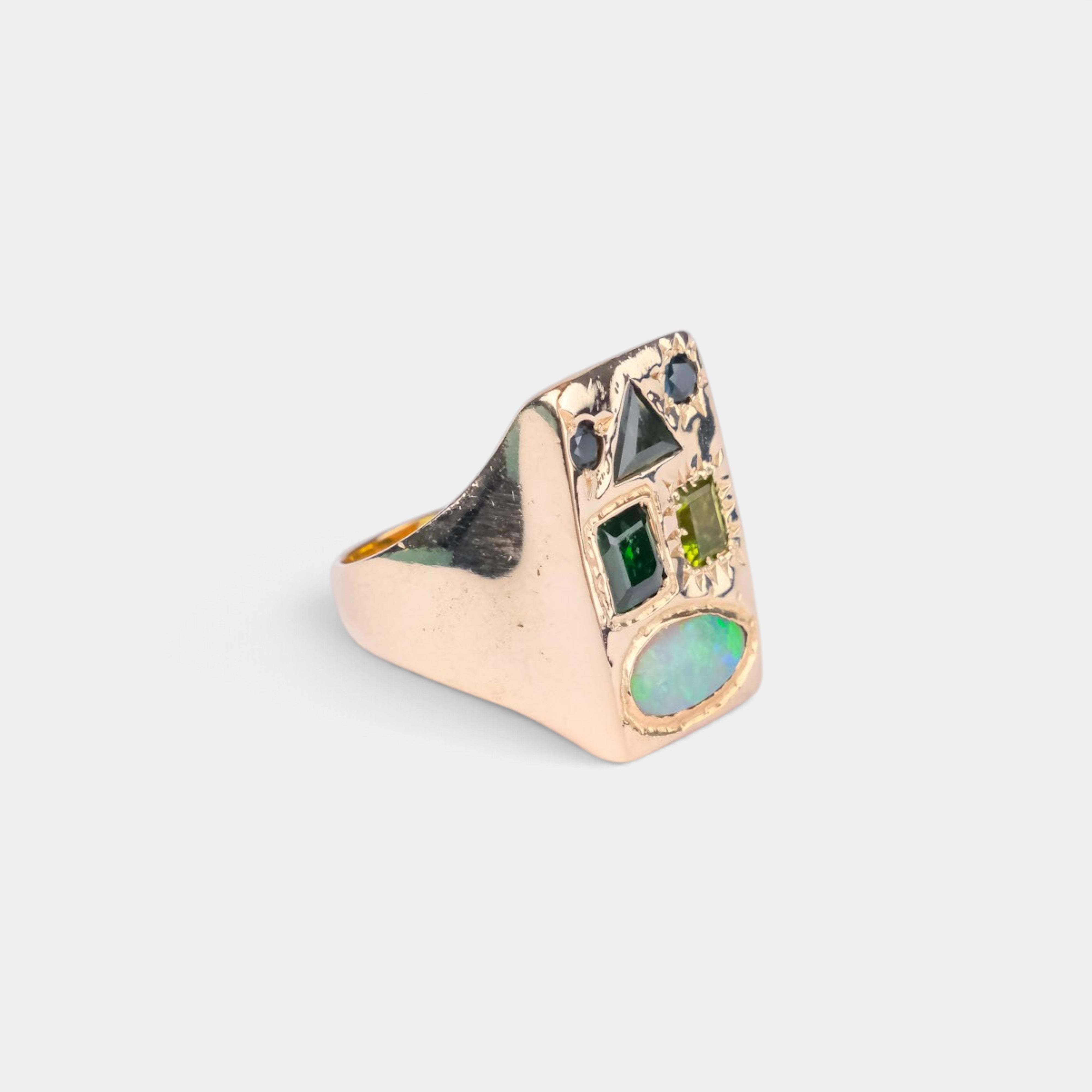 Button Pusher Signet Ring