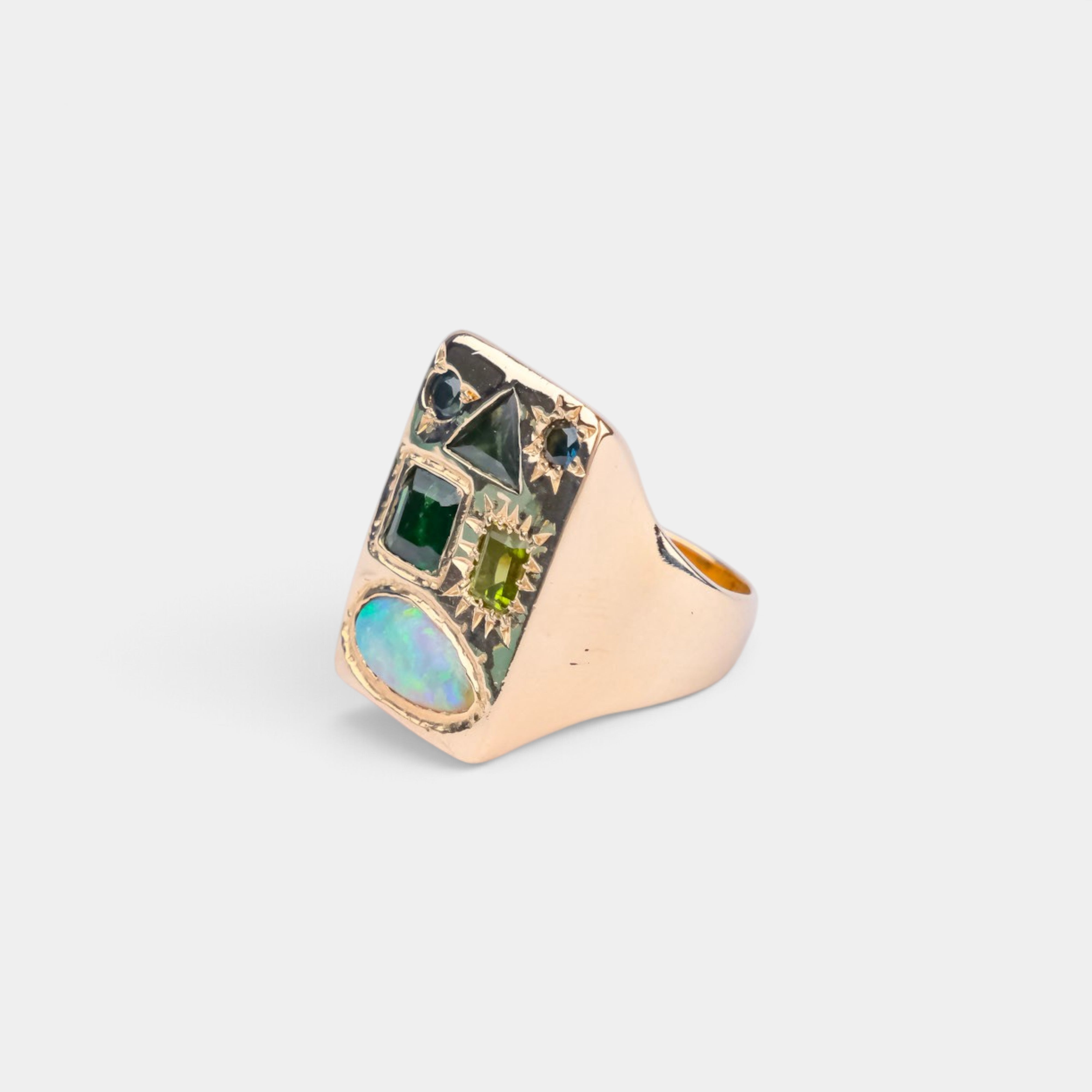 Button Pusher Signet Ring