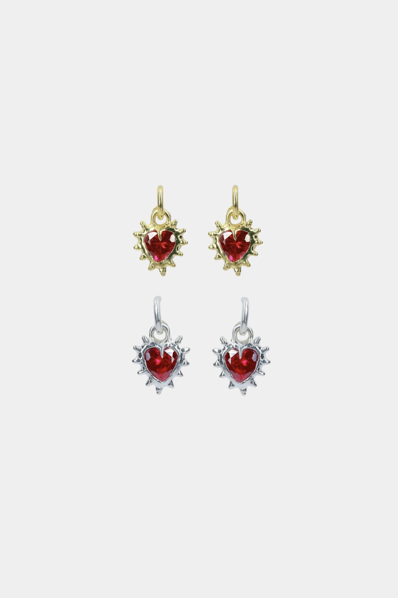 Ruby Heart Hoops