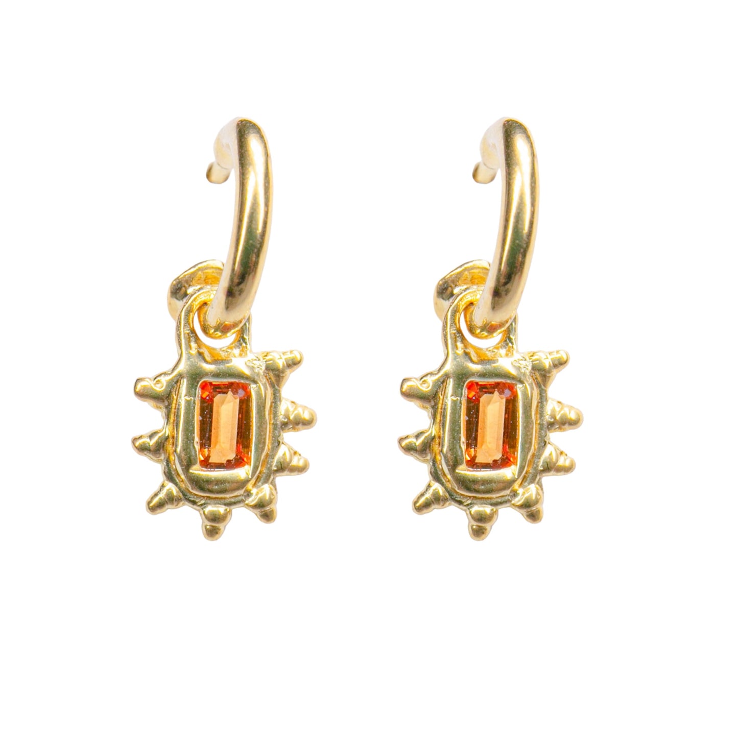Limited Edition Orange Sapphire Hoop Studs