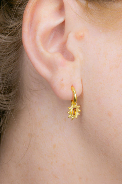 Limited Edition Orange Sapphire Hoop Studs