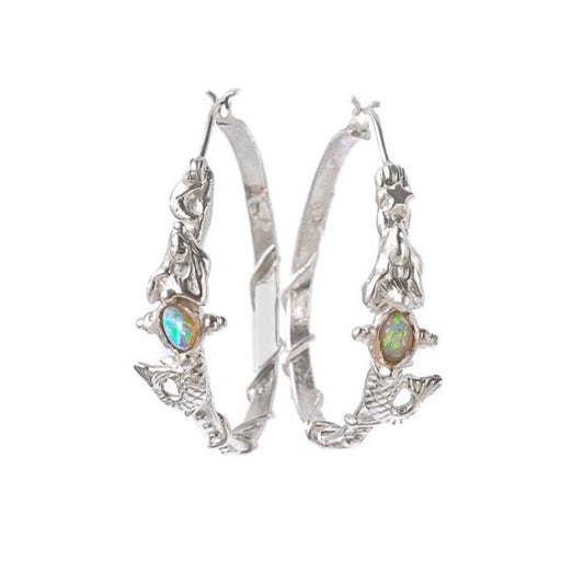 Opal Bellied Creature Hoops